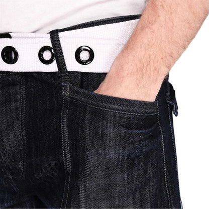 Dark Wash - Side - Airwalk Mens Belted Cargo Jeans