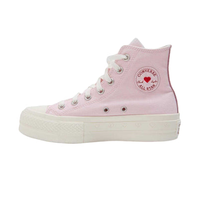 Berry - Back - Converse Womens-Ladies All Star Canvas Platform High Top Trainers