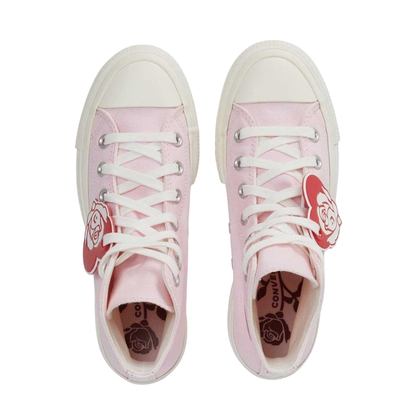 Berry - Side - Converse Womens-Ladies All Star Canvas Platform High Top Trainers