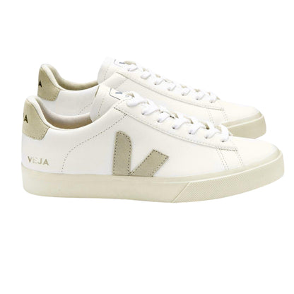 White-Natural - Side - Veja Womens-Ladies Campo Leather Trainers