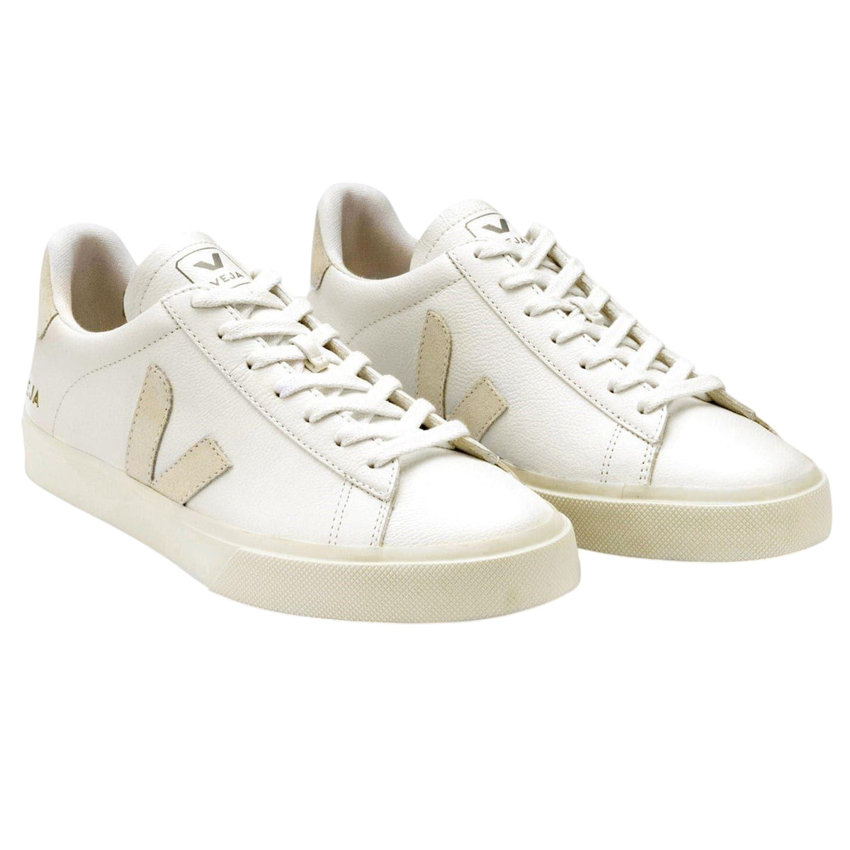 White-Natural - Lifestyle - Veja Womens-Ladies Campo Leather Trainers