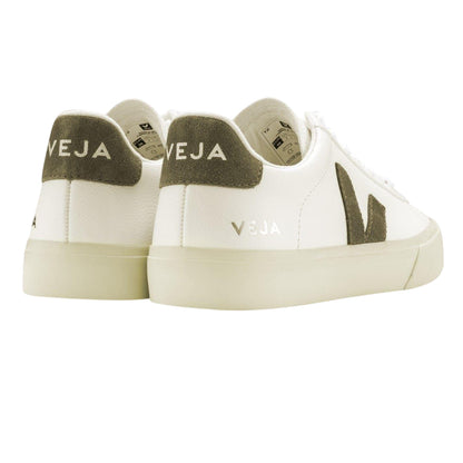 White-Khaki - Back - Veja Womens-Ladies Campo Leather Trainers