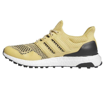 Beige - Side - Adidas Mens Ultraboost Leather Water Resistant Golf Shoes