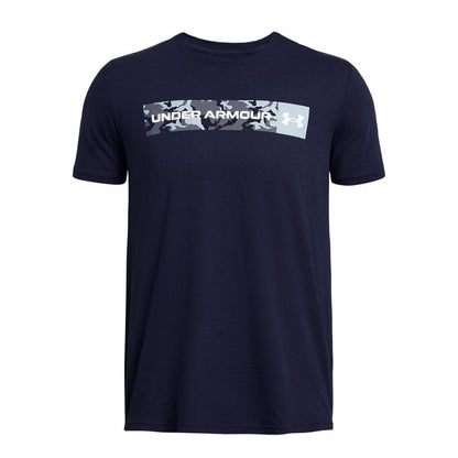 Blue - Front - Under Armour Mens Chest Stripe Camo T-Shirt