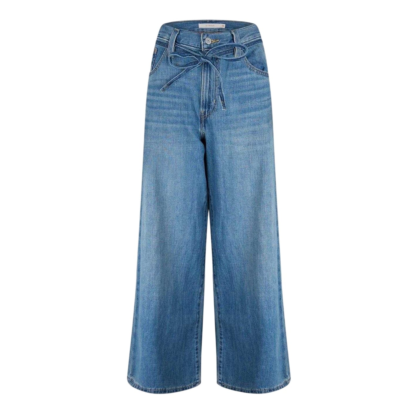 Linen - Front - Levis Womens-Ladies Wide Leg Relaxed Fit Jeans