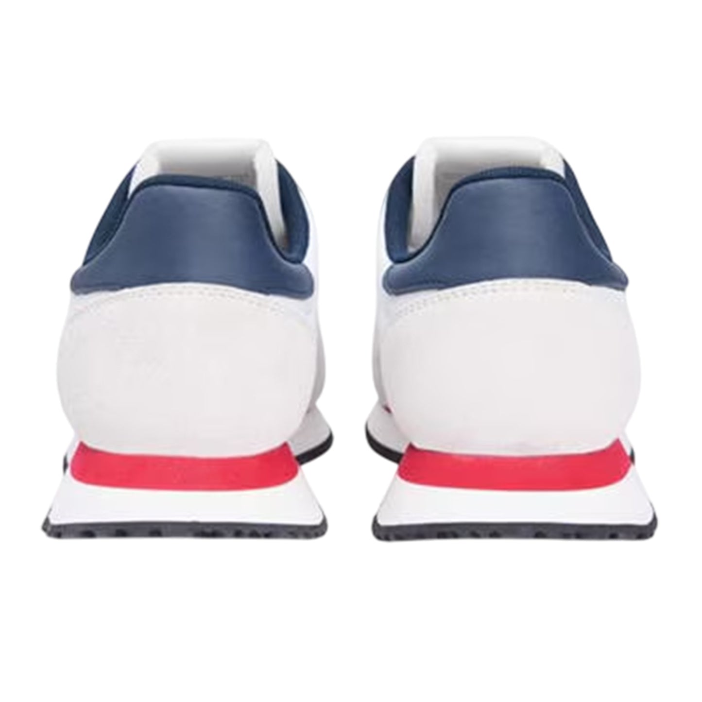 Red-White-Blue - Back - Tommy Jeans Mens Runner Leather Trainers
