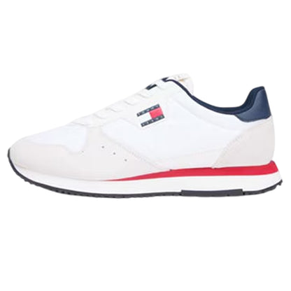 Red-White-Blue - Side - Tommy Jeans Mens Runner Leather Trainers