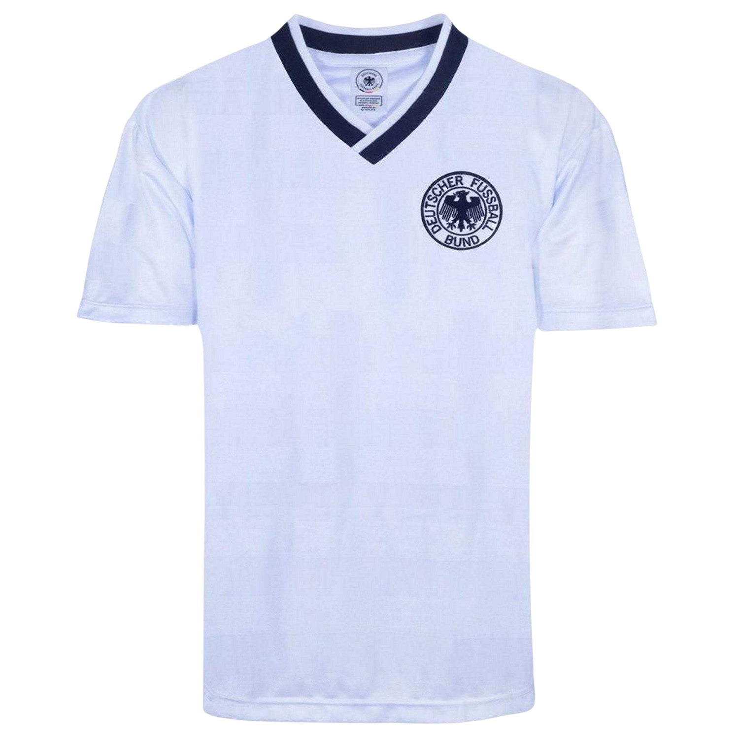 White-Black - Front - Score Draw Mens 1984 Germany Regular Football Shirt