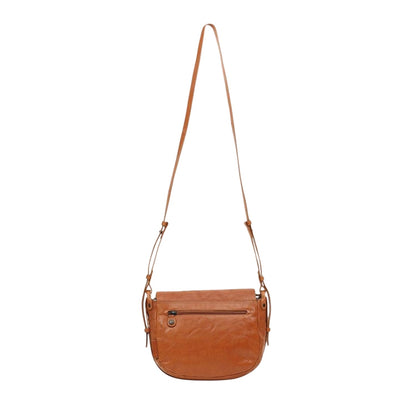 Caramel - Back - Aunts & Uncles Crescent Shaped Leather Crossbody Bag