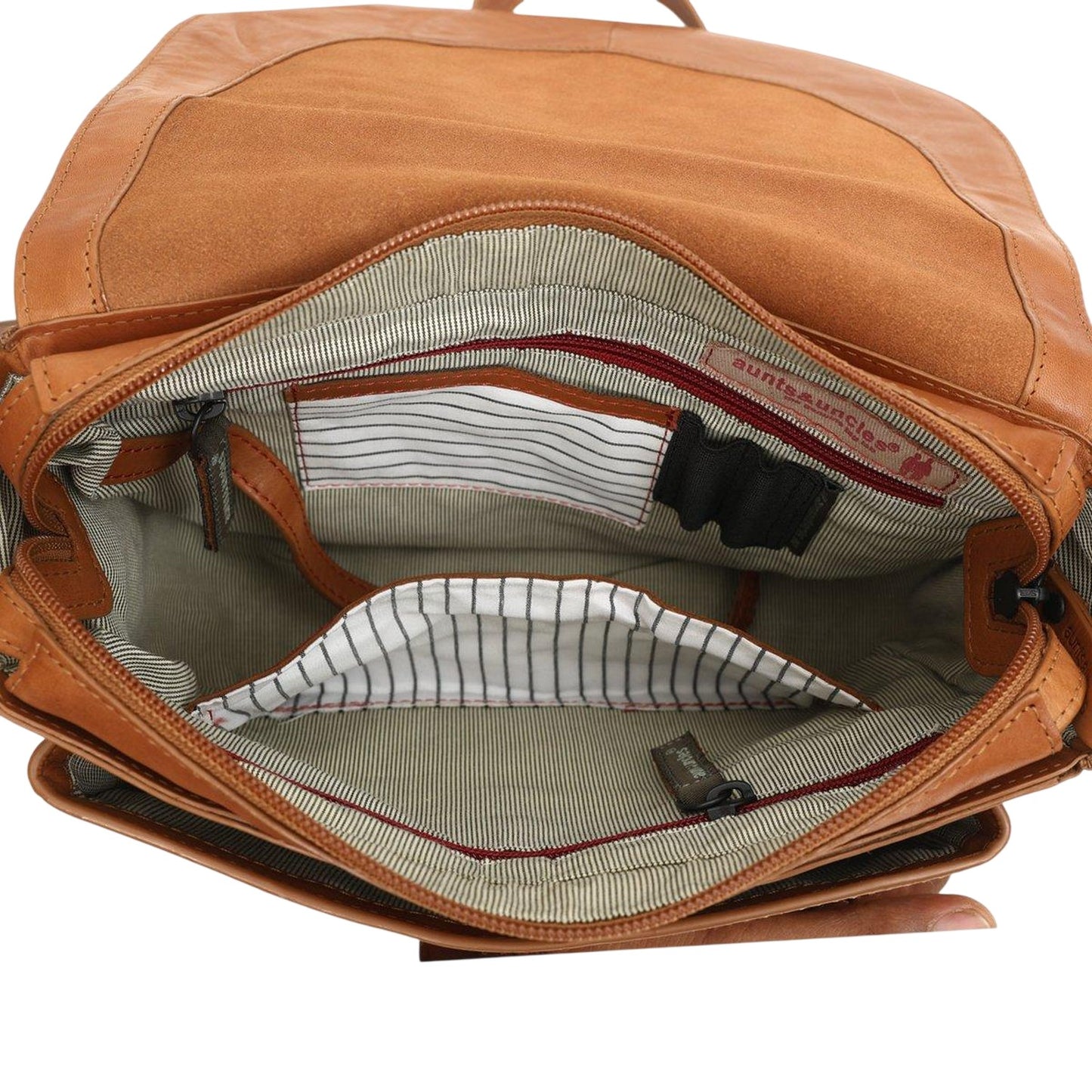 Caramel - Side - Aunts & Uncles Crescent Shaped Leather Crossbody Bag