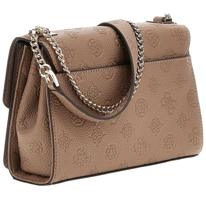 Dark Taupe Print - Back - Guess Womens-Ladies Cresidia Logo Crossbody Bag