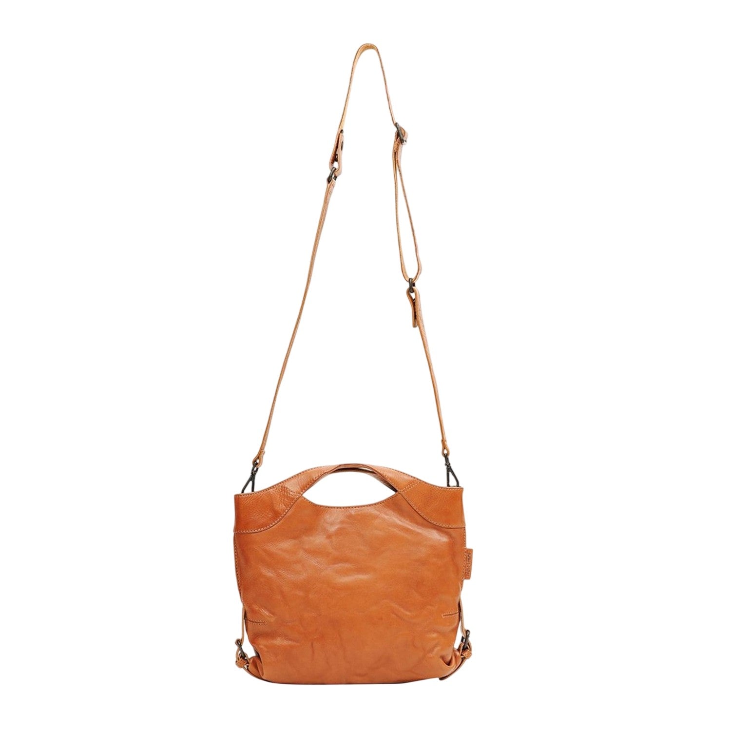 Caramel - Front - Aunts & Uncles Mrs. Peach Crumble Leather Crossbody Bag