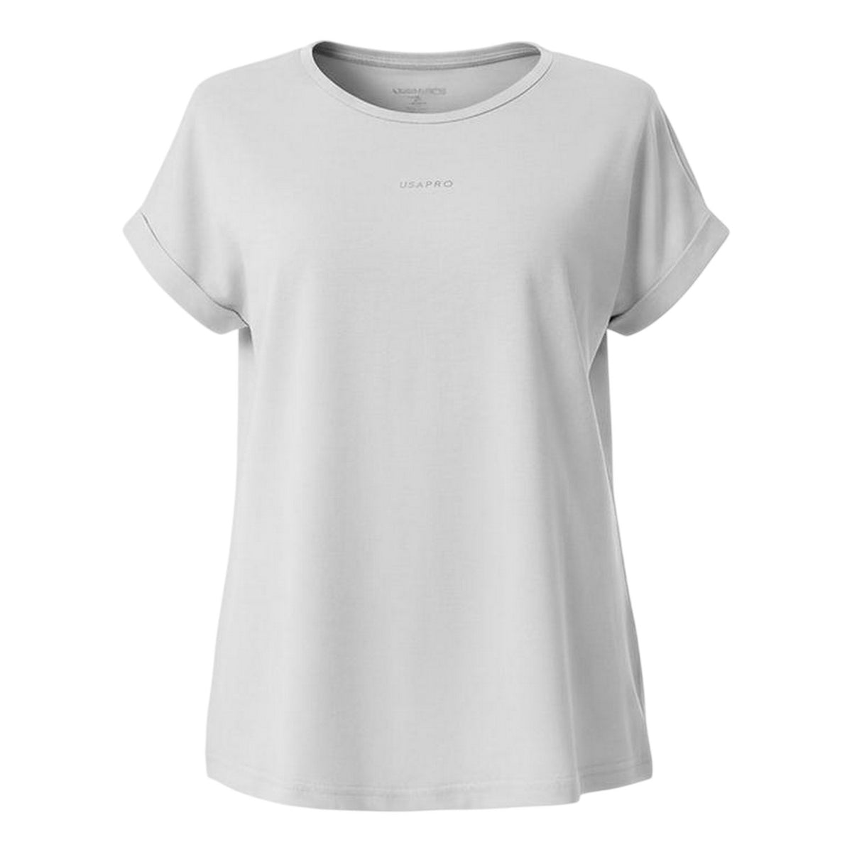 Grey Marl - Front - USA Pro Womens-Ladies Logo Short-Sleeved T-Shirt