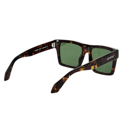 Havana-Green - Back - Off White Unisex Adult Lawton Square Frame Sunglasses