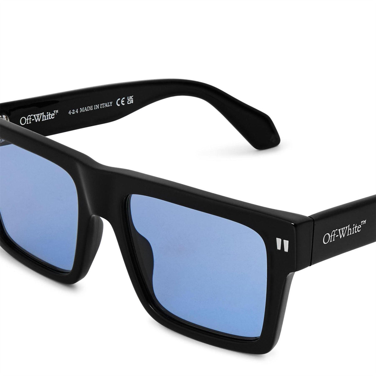 Black-Blue - Side - Off White Unisex Adult Lawton Square Frame Sunglasses