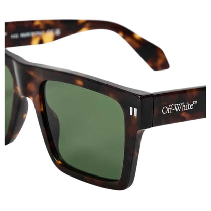 Havana-Green - Side - Off White Unisex Adult Lawton Square Frame Sunglasses