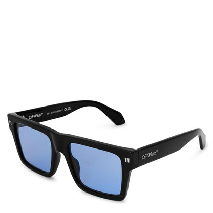 Black-Blue - Front - Off White Unisex Adult Lawton Square Frame Sunglasses