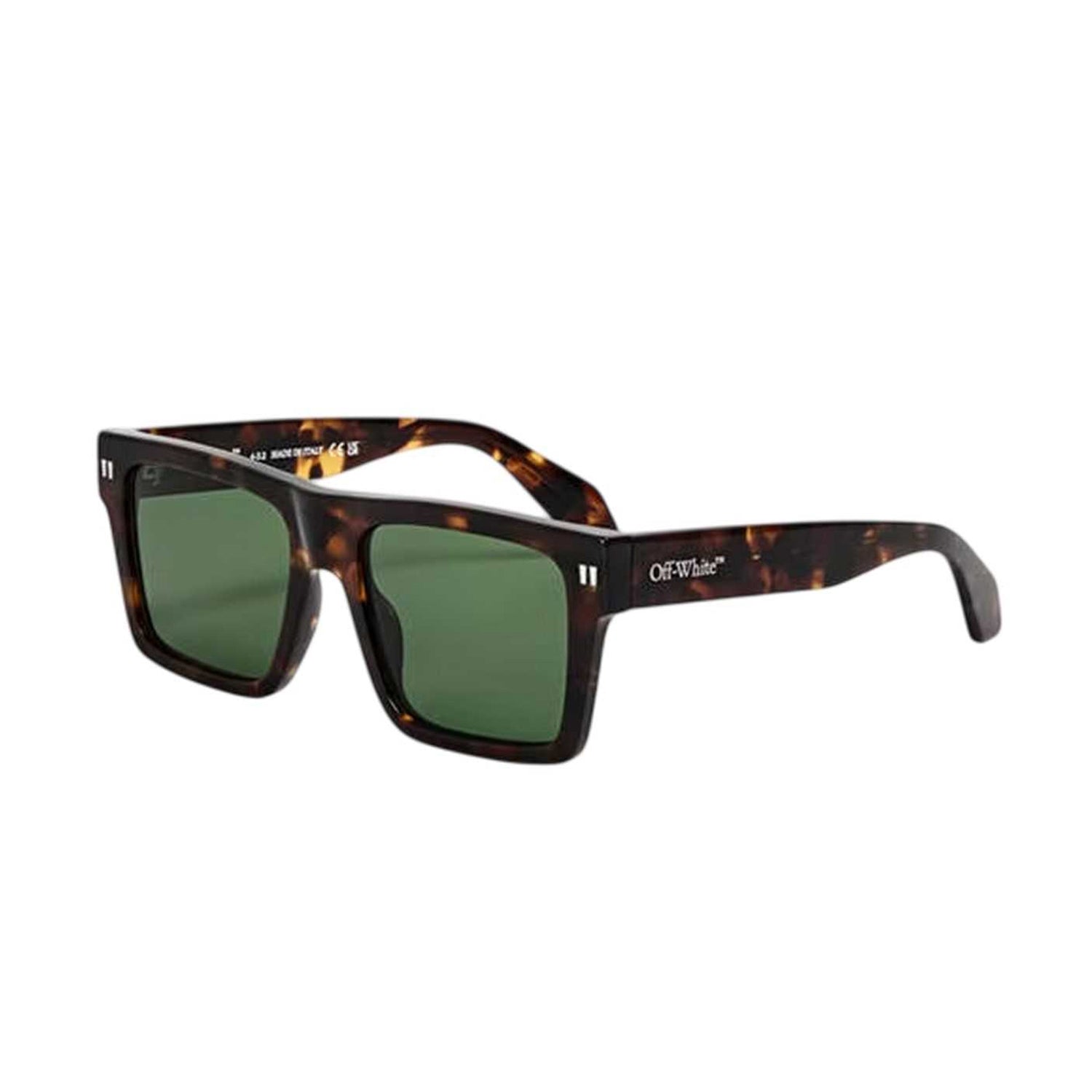 Havana-Green - Front - Off White Unisex Adult Lawton Square Frame Sunglasses