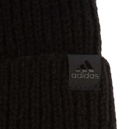 Black - Side - Adidas Mens Turned Up Cuff Beanie