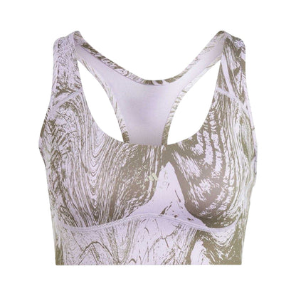 Purple-Olive - Front - Adidas Womens-Ladies Scoop Neck Regular Workout Sports Bra