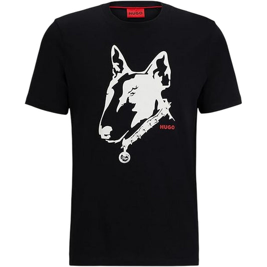 Black - Front - Hugo Unisex Adult Dog T-Shirt
