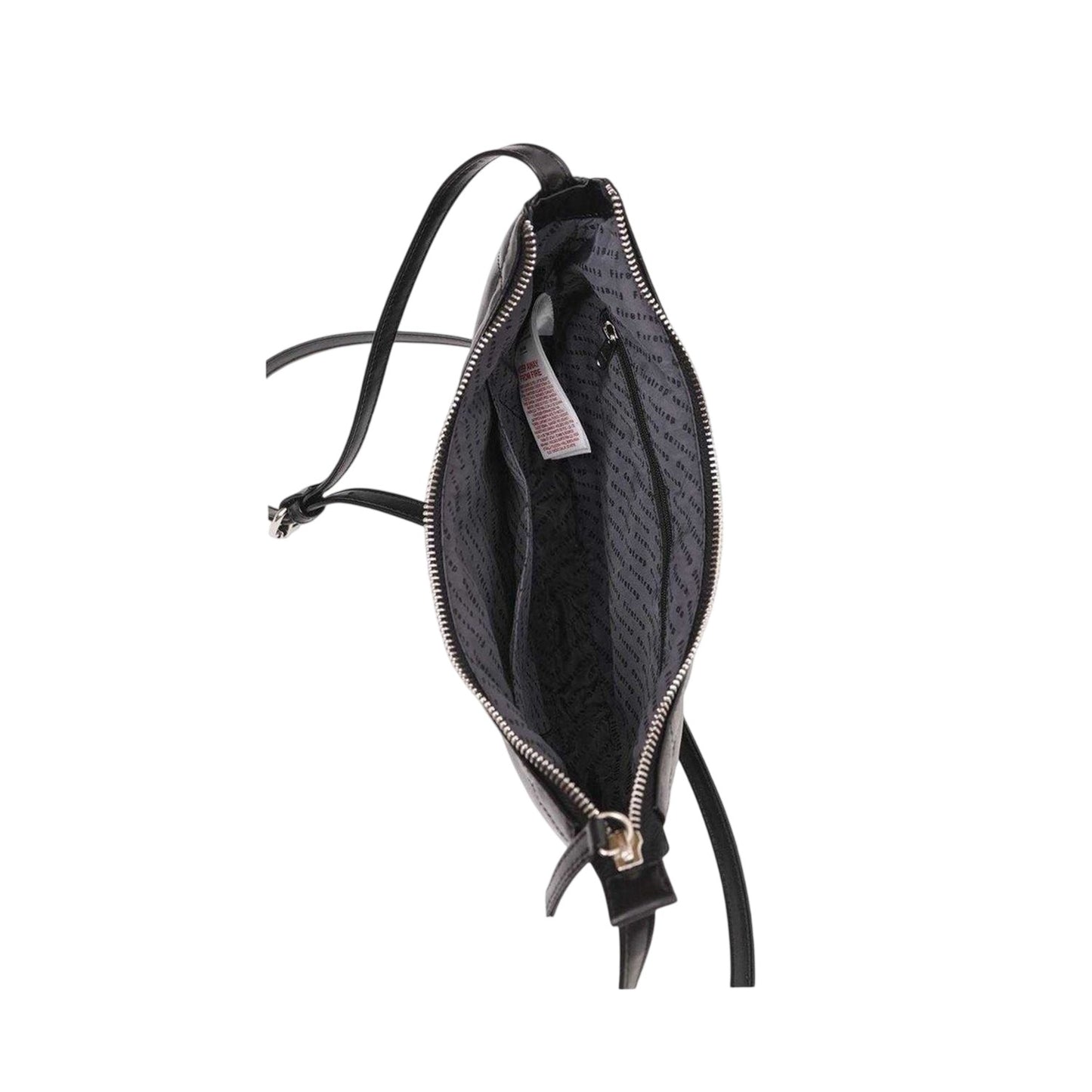 Black - Back - Firetrap Quilted Faux Leather Crossbody Bag