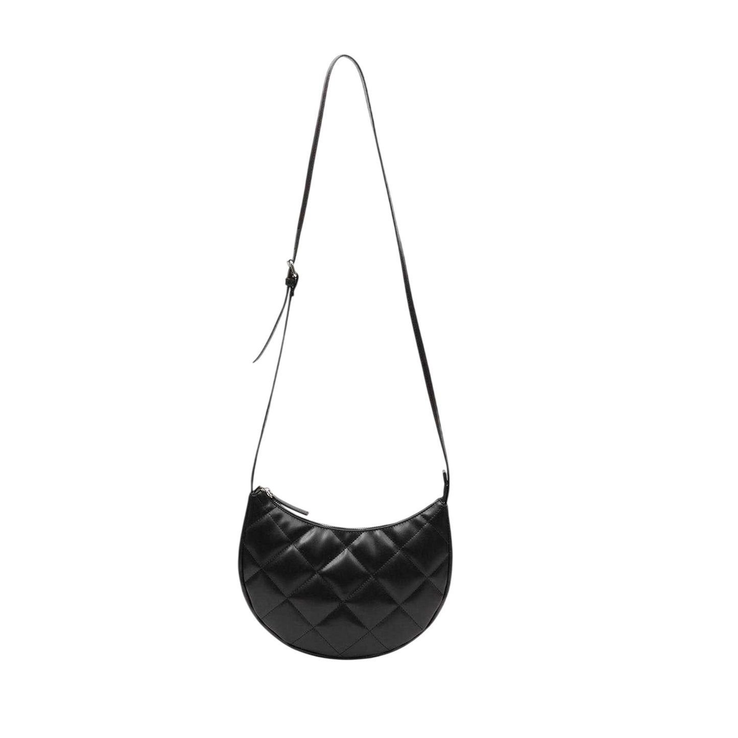 Black - Side - Firetrap Quilted Faux Leather Crossbody Bag