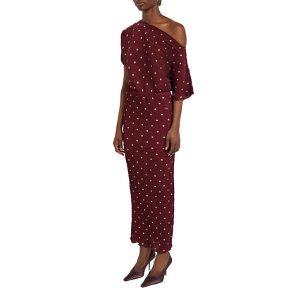 Burgundy - Side - Never Fully Dressed Womens-Ladies Tilly Maxi Dress