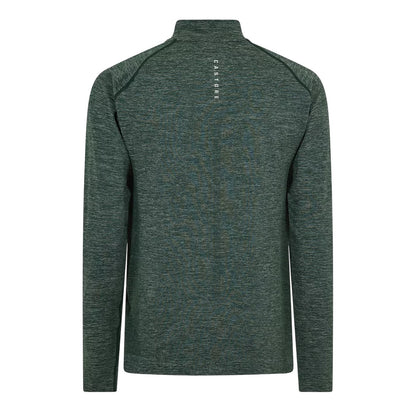 Pine-Grey - Back - Castore Mens Body Mapped Quarter Zip Fleece Top