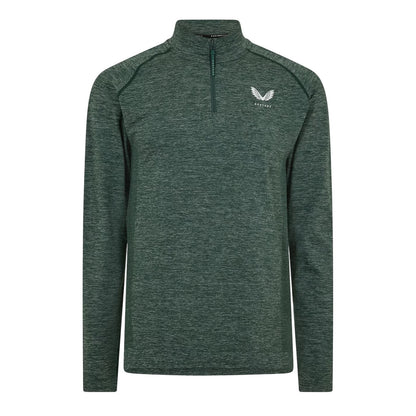 Pine-Grey - Front - Castore Mens Body Mapped Quarter Zip Fleece Top