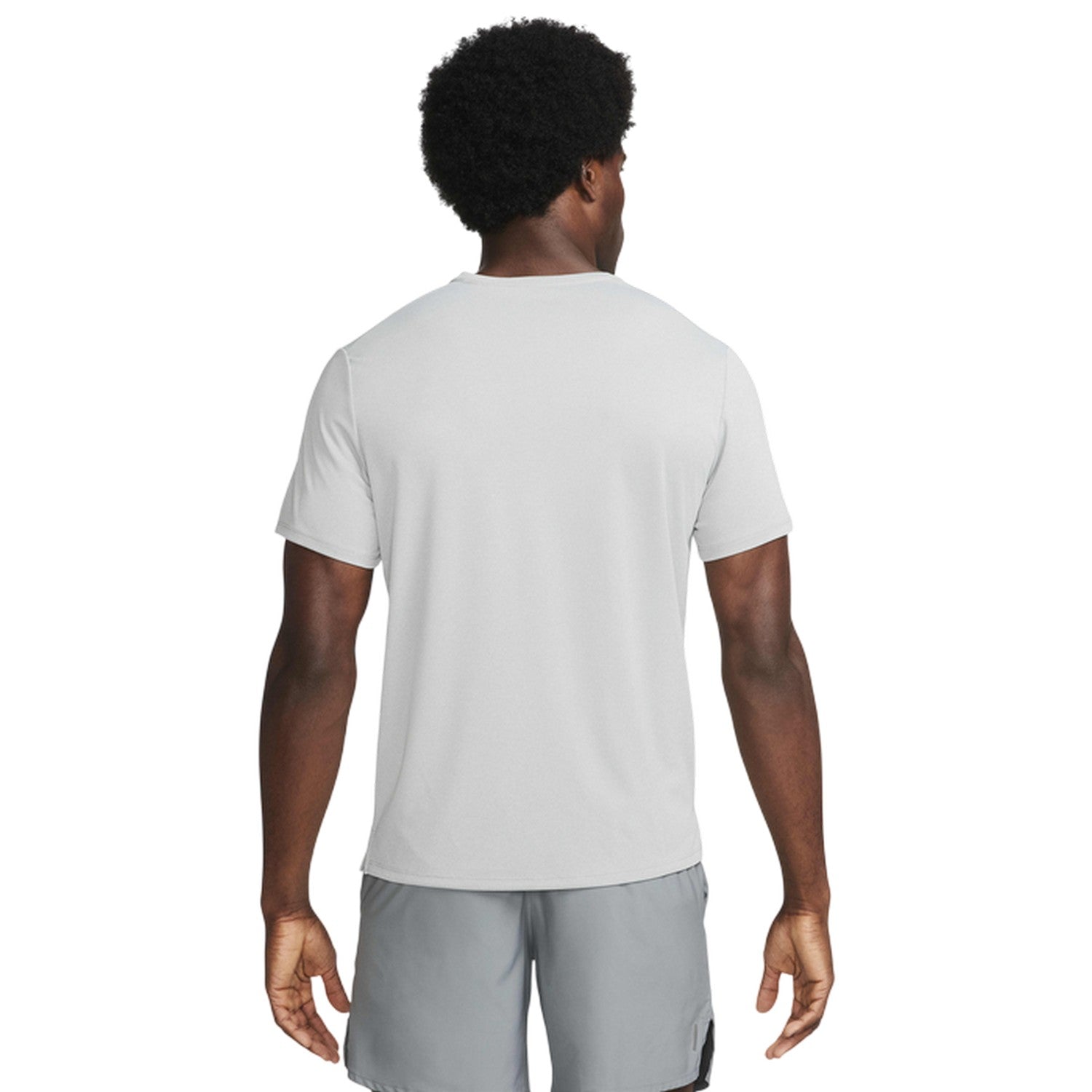 Grey Fog - Back - Nike Mens Miler Swoosh Reflective Detail T-Shirt