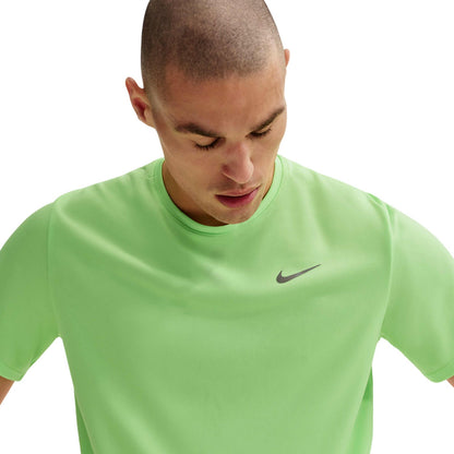 Lime - Side - Nike Mens Miler Swoosh Reflective Detail T-Shirt