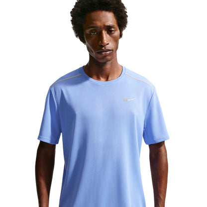 Royal Blue - Front - Nike Mens Miler Swoosh Reflective Detail T-Shirt