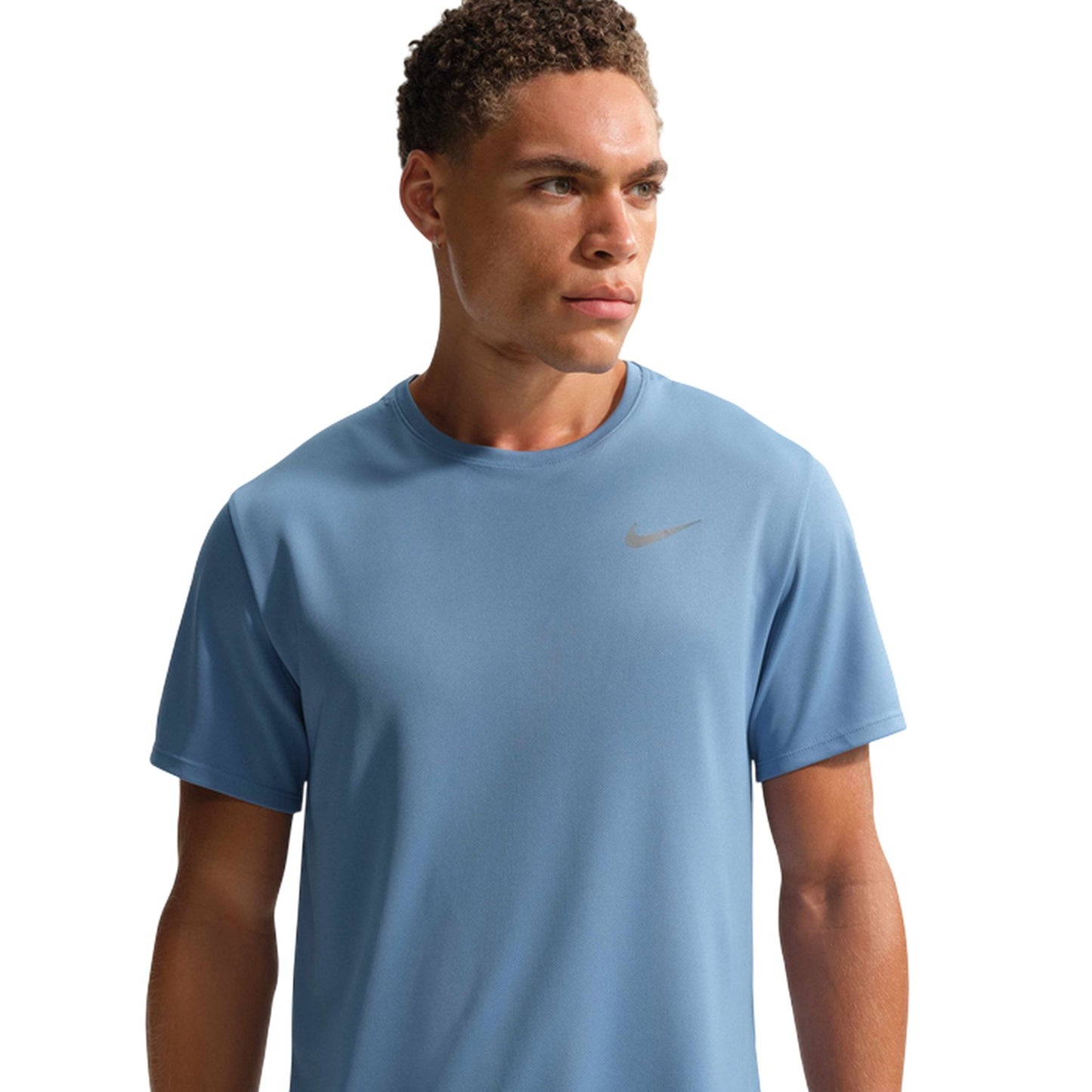 Blue - Front - Nike Mens Miler Swoosh Reflective Detail T-Shirt