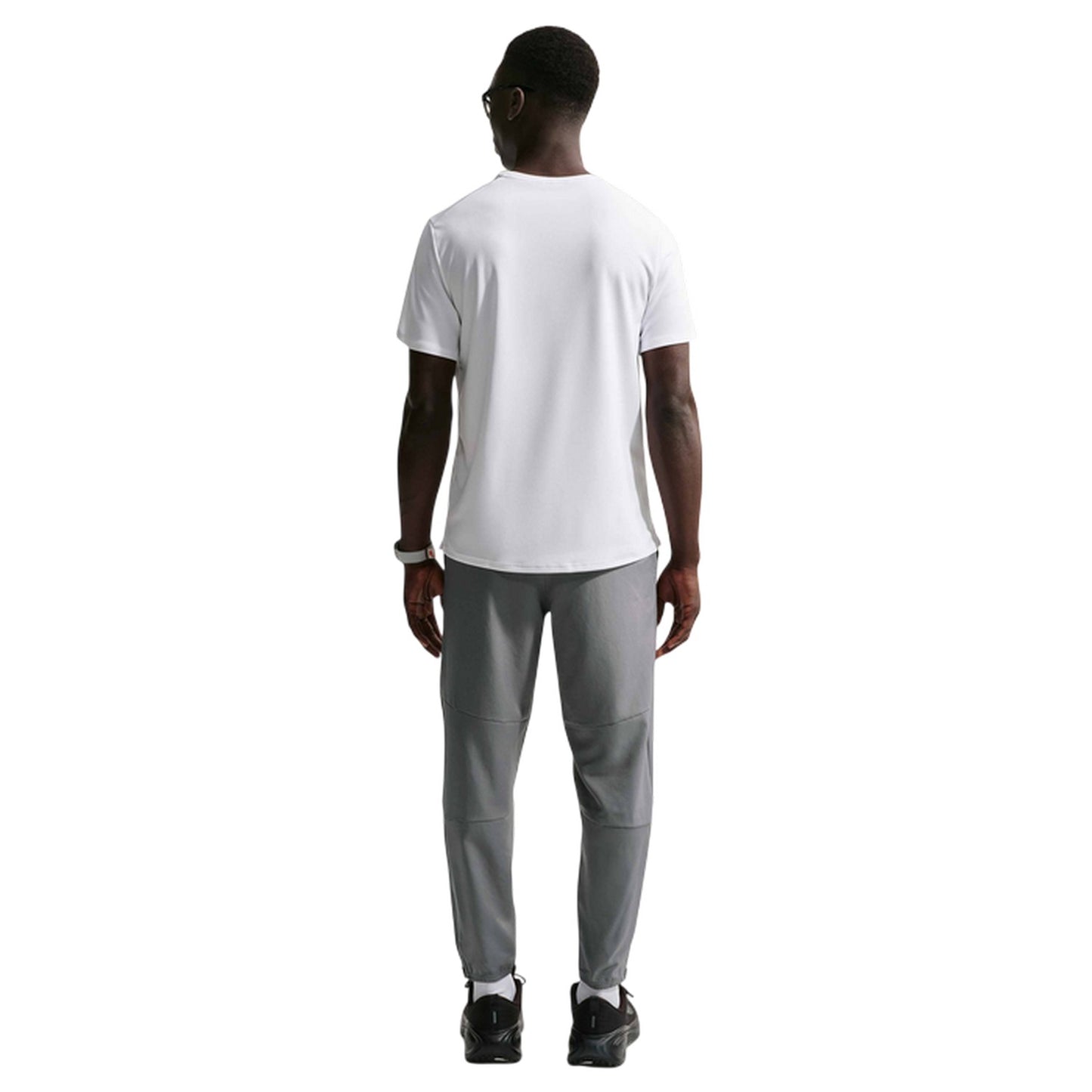 White - Back - Nike Mens Miler Swoosh Reflective Detail T-Shirt