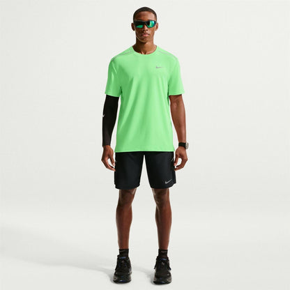 Green-Silver - Pack Shot - Nike Mens Miler Swoosh Reflective Detail T-Shirt