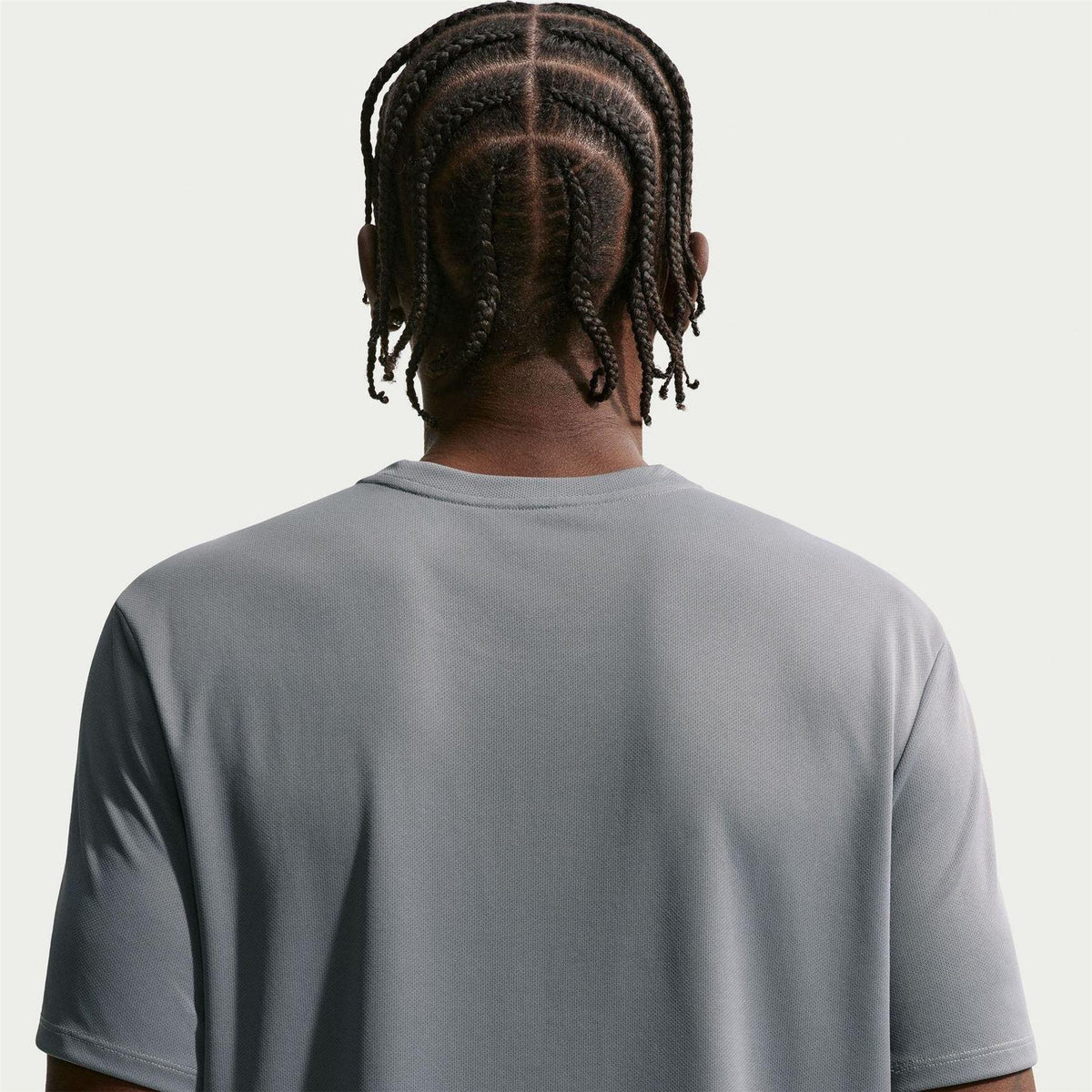 Smoke Grey - Back - Nike Mens Miler Swoosh Reflective Detail T-Shirt
