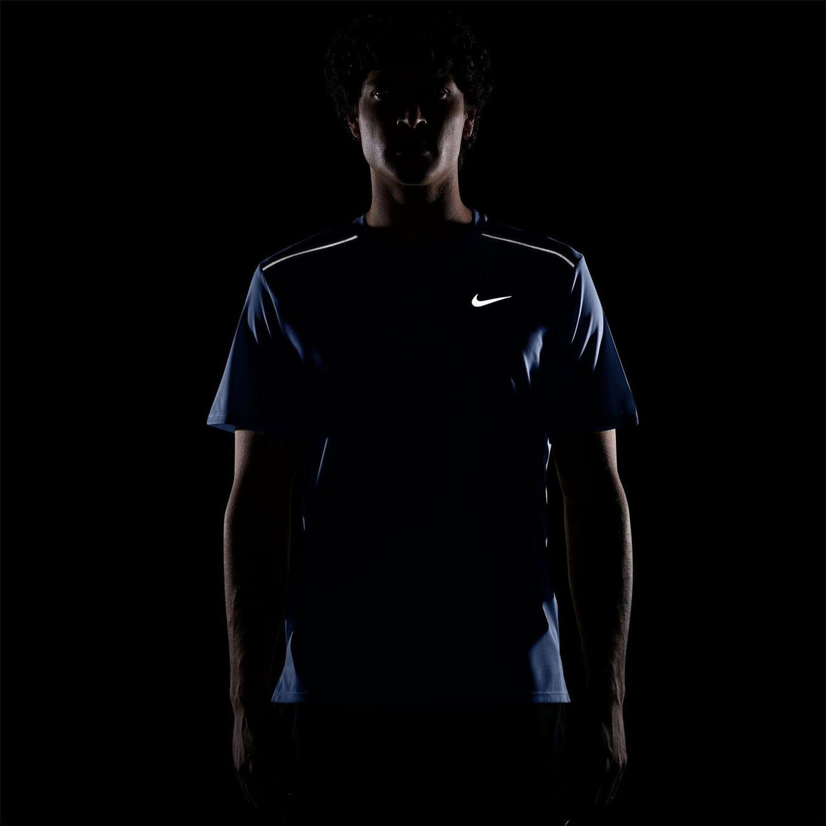 Light Blue - Lifestyle - Nike Mens Miler Swoosh Reflective Detail T-Shirt