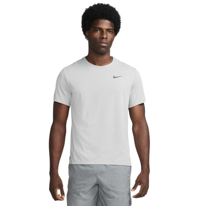 Grey Fog - Front - Nike Mens Miler Swoosh Reflective Detail T-Shirt