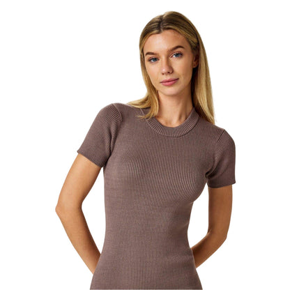 Mocha - Side - Jack Wills Womens-Ladies Ribbed Midi Bodycon Dress