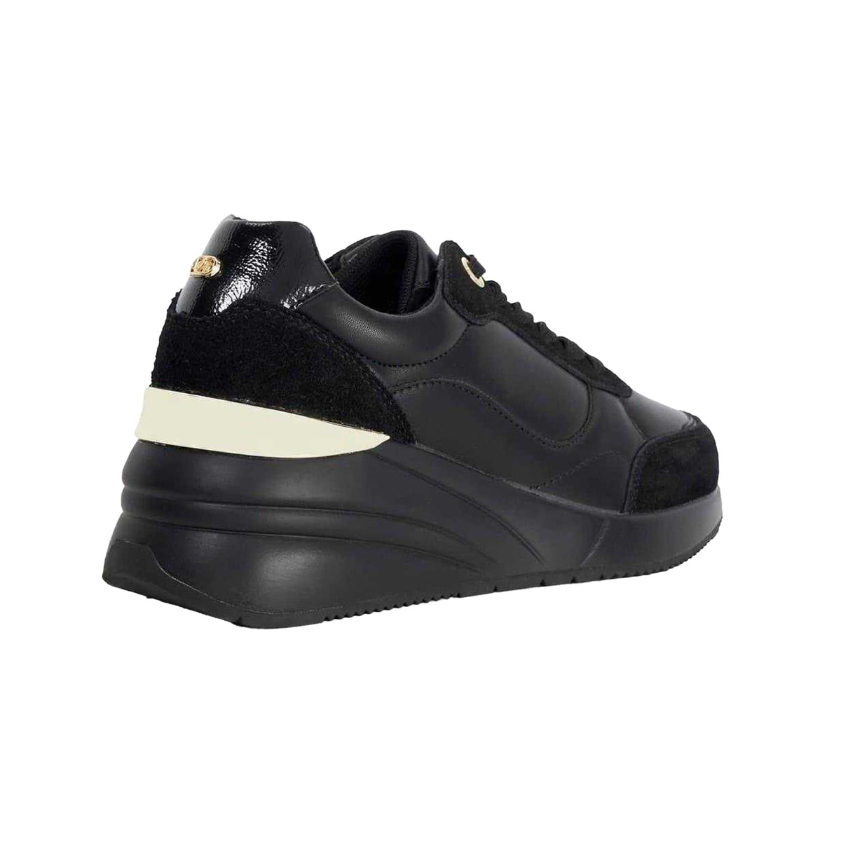 Black - Back - Dune London Womens-Ladies Elatie Hidden Leather Trainers
