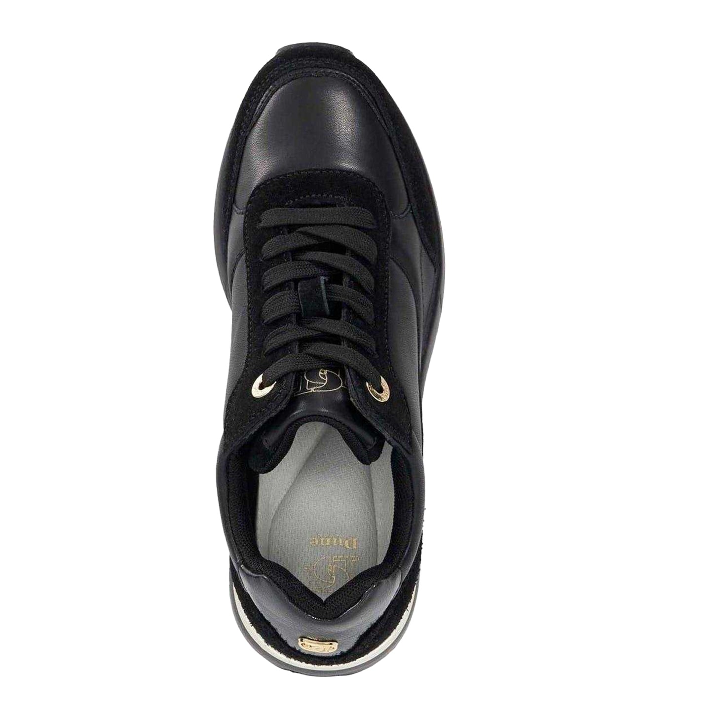 Black - Side - Dune London Womens-Ladies Elatie Hidden Leather Trainers