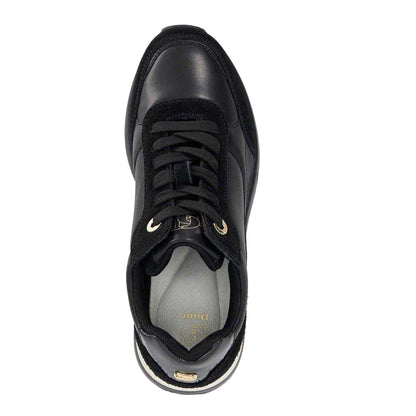 Black - Side - Dune London Womens-Ladies Elatie Hidden Leather Trainers