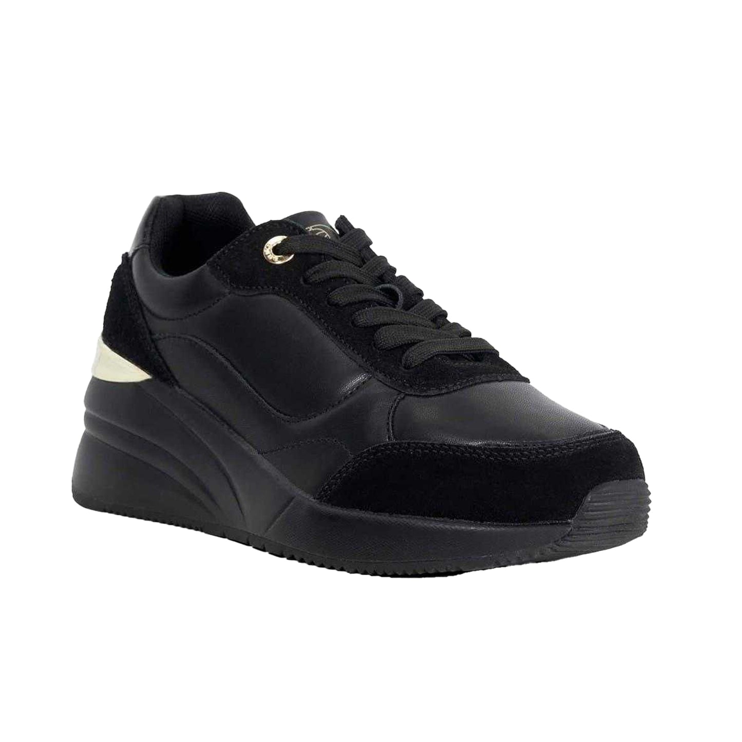 Black - Lifestyle - Dune London Womens-Ladies Elatie Hidden Leather Trainers