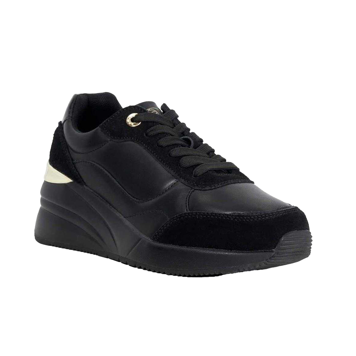 Black - Lifestyle - Dune London Womens-Ladies Elatie Hidden Leather Trainers