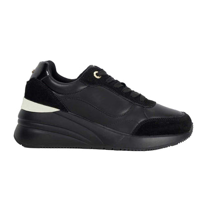 Black - Front - Dune London Womens-Ladies Elatie Hidden Leather Trainers