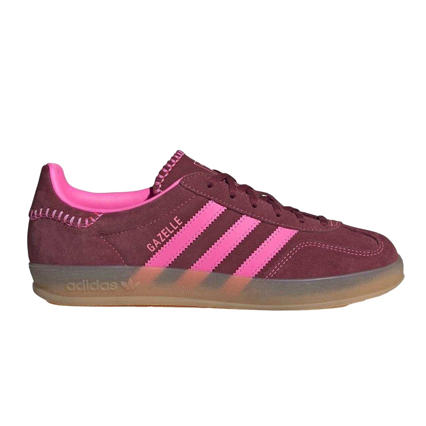 Pink-Maroon - Front - Adidas Womens-Ladies Gazelle Suede Trainers