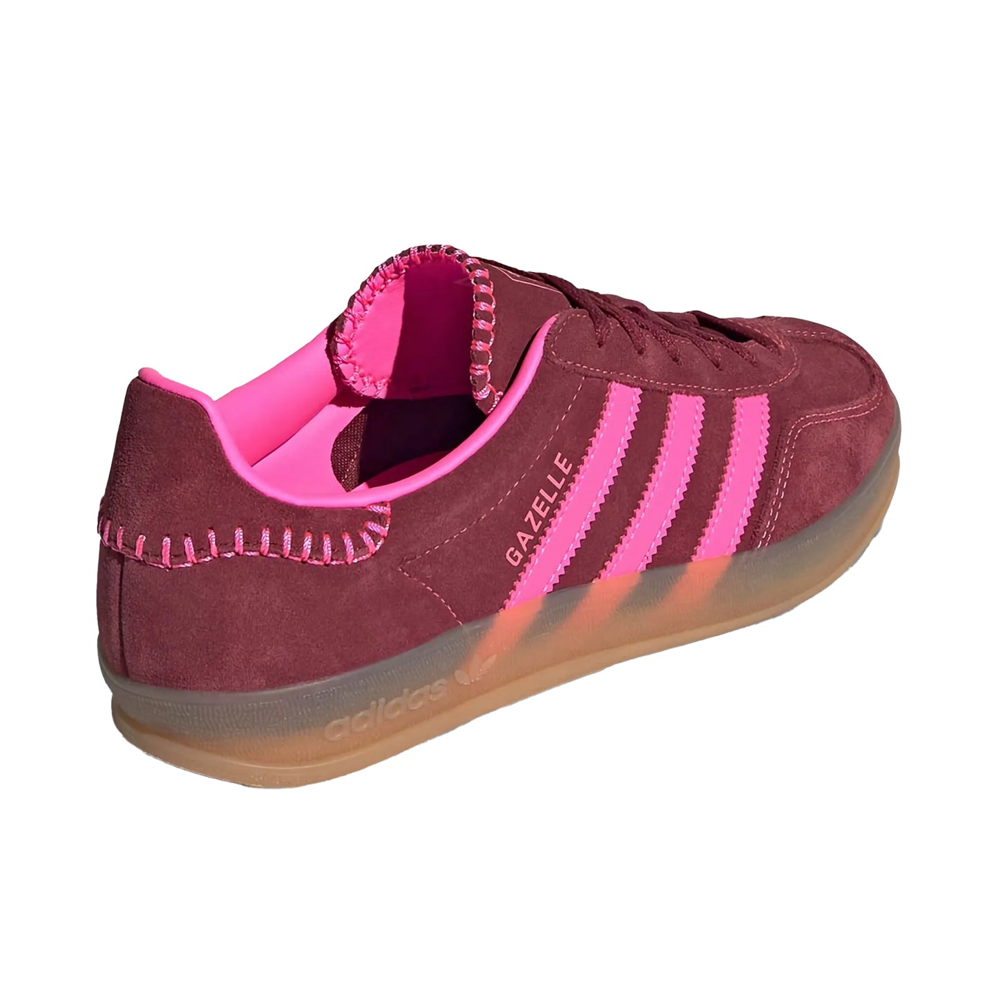 Pink-Maroon - Back - Adidas Womens-Ladies Gazelle Suede Trainers