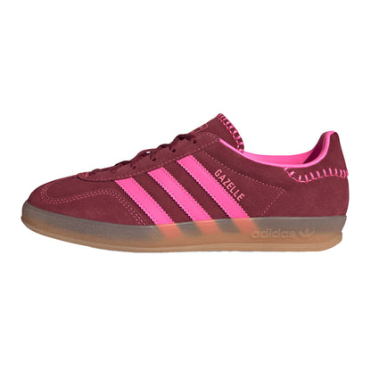 Pink-Maroon - Side - Adidas Womens-Ladies Gazelle Suede Trainers