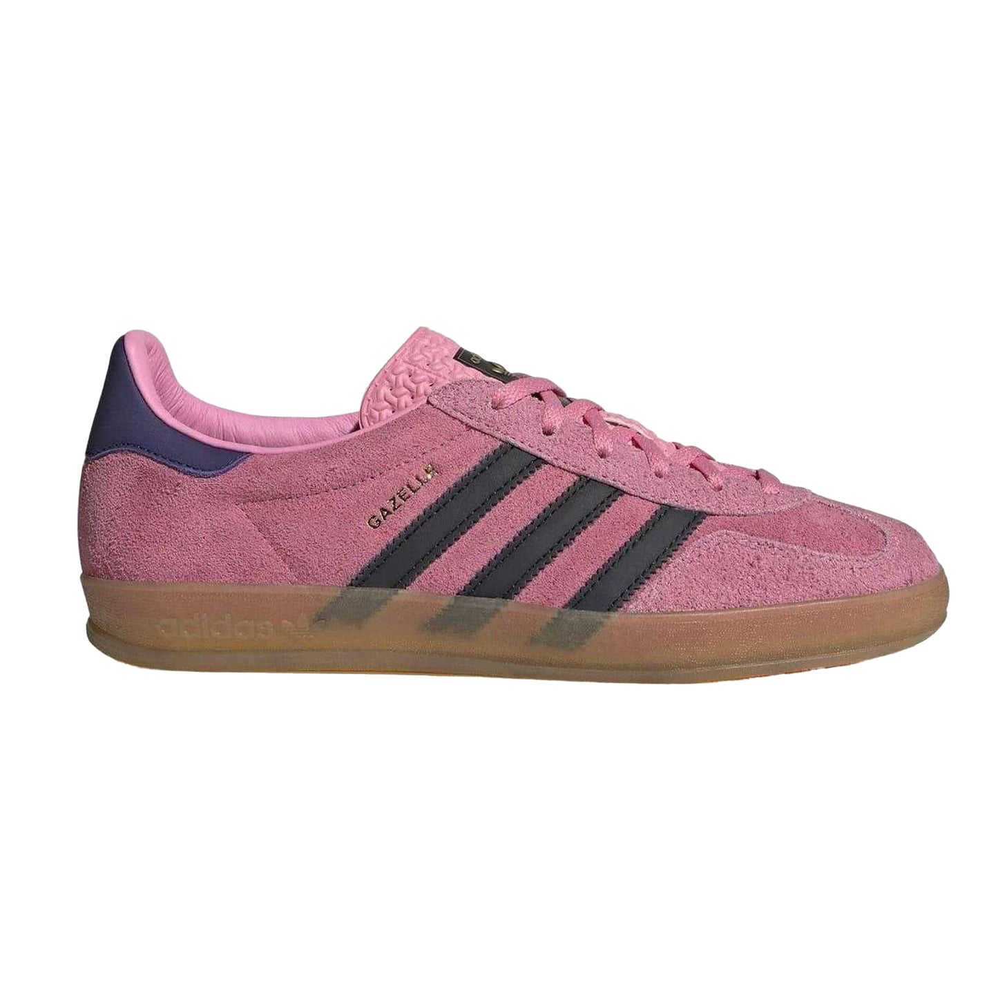 Pink-Navy - Front - Adidas Womens-Ladies Gazelle Suede Trainers